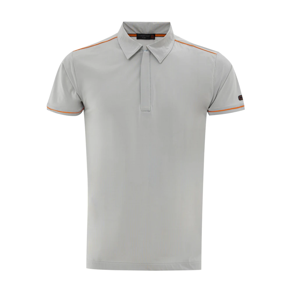 Corneliani Korte mouw rits polo Made in Italy Gray Heren