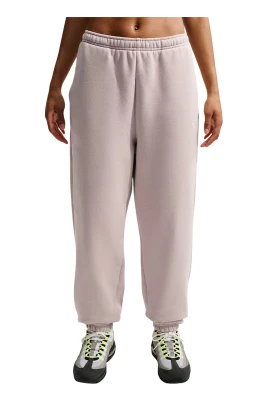 Studio Fleece Mellanvikt Hög Midja Oversized Byxor med Mudd