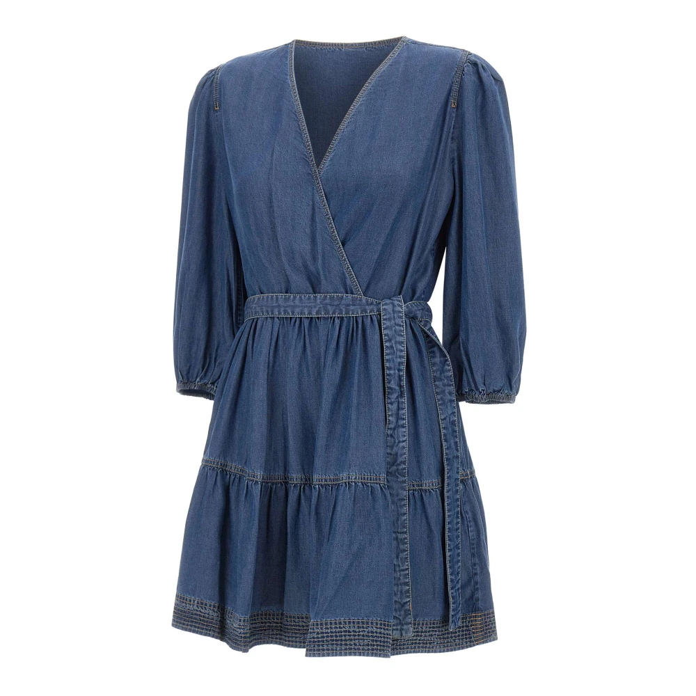 Hugo Women's Blue Crossover V-Neck Short Dress - Short Dresses - Xl - Dresses