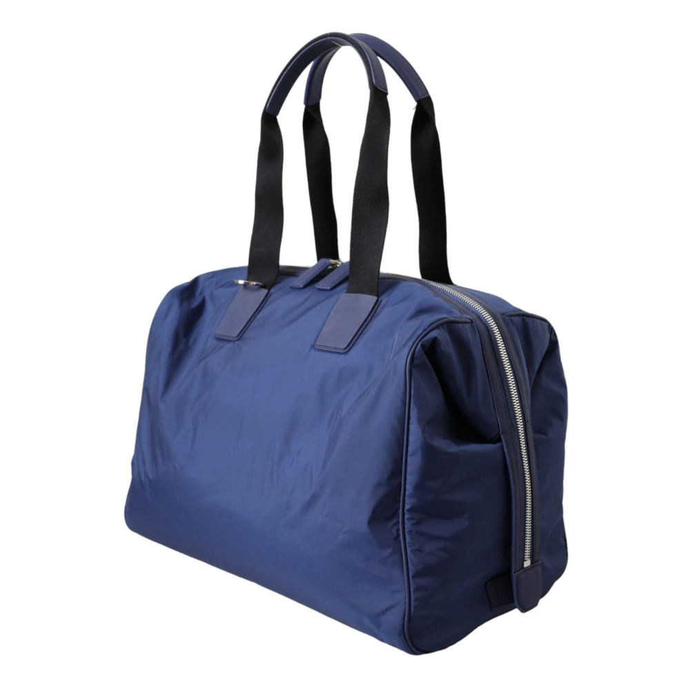 Dolce & Gabbana Blauwe Nylon-Kalfsleren Schoudertas Blue Heren