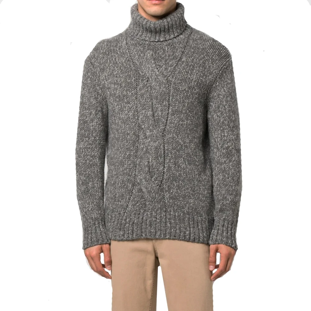 BRUNELLO CUCINELLI Hoge Hals Kasjmier Trui Mannen Gray Heren