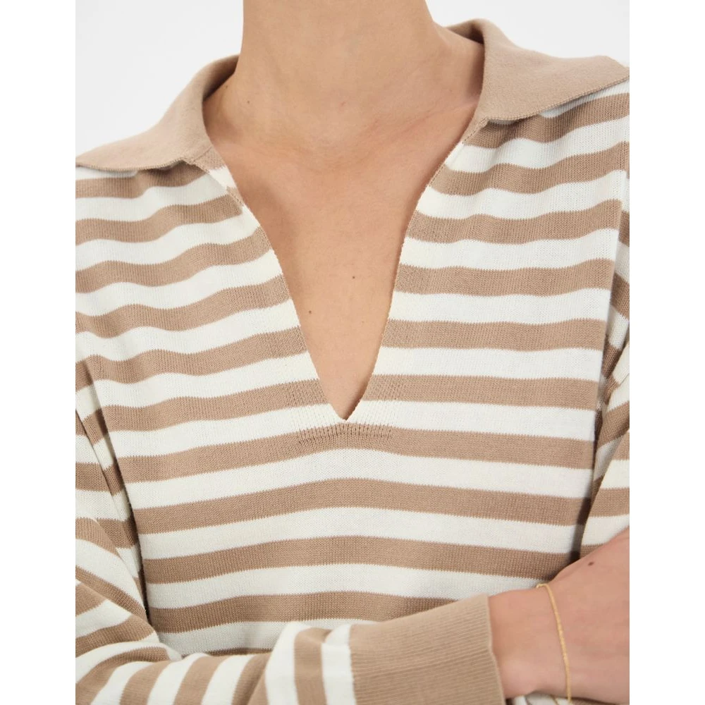 Ines De La Fressange Paris Teo katoenen gestreepte trui Beige Dames