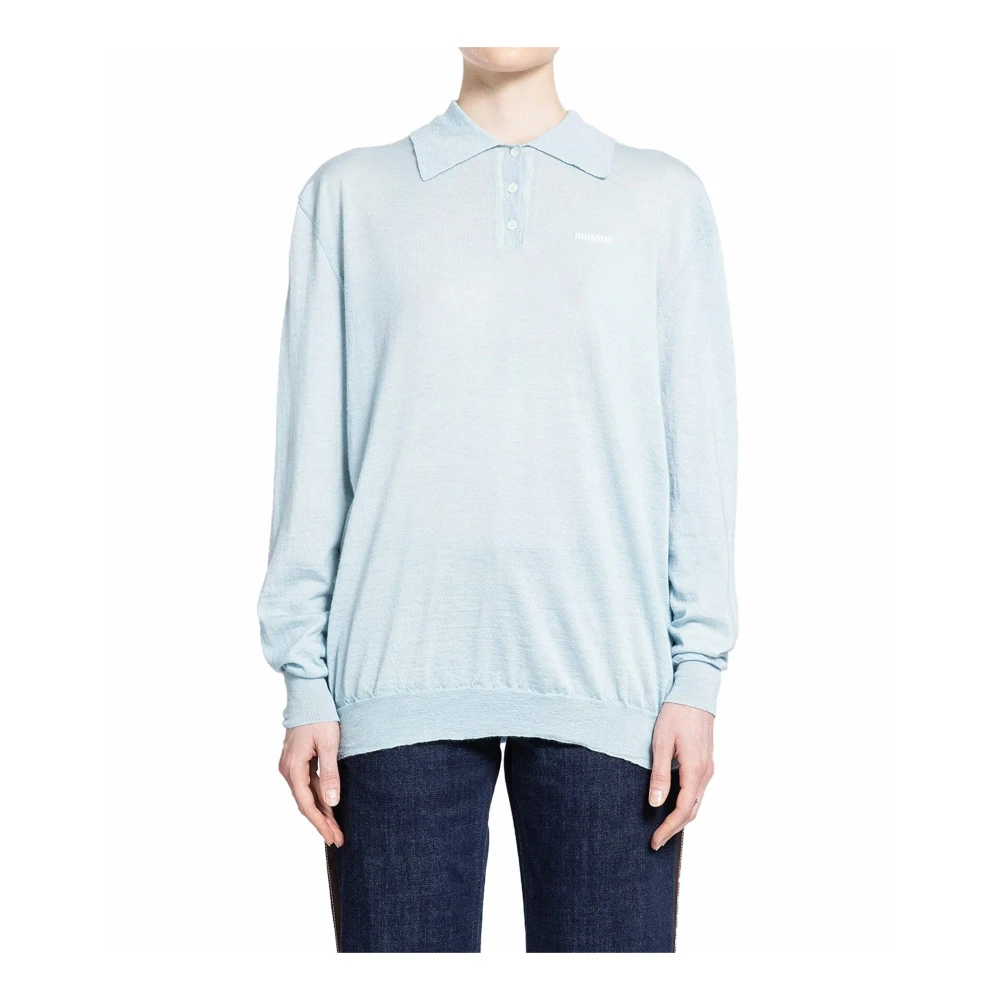 Miu Kasjmier Polo met reliëflogo Blue Dames