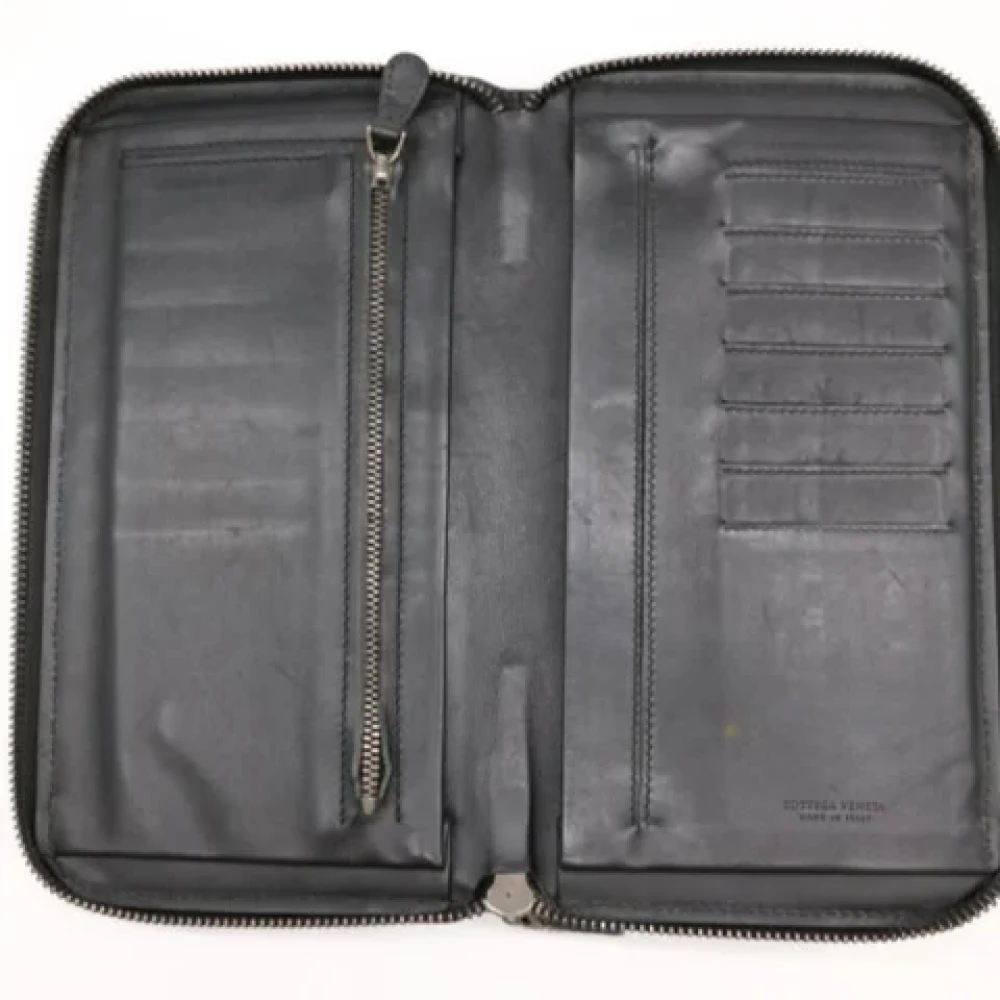 Bottega Veneta Vintage Pre-owned Leather wallets Black Dames
