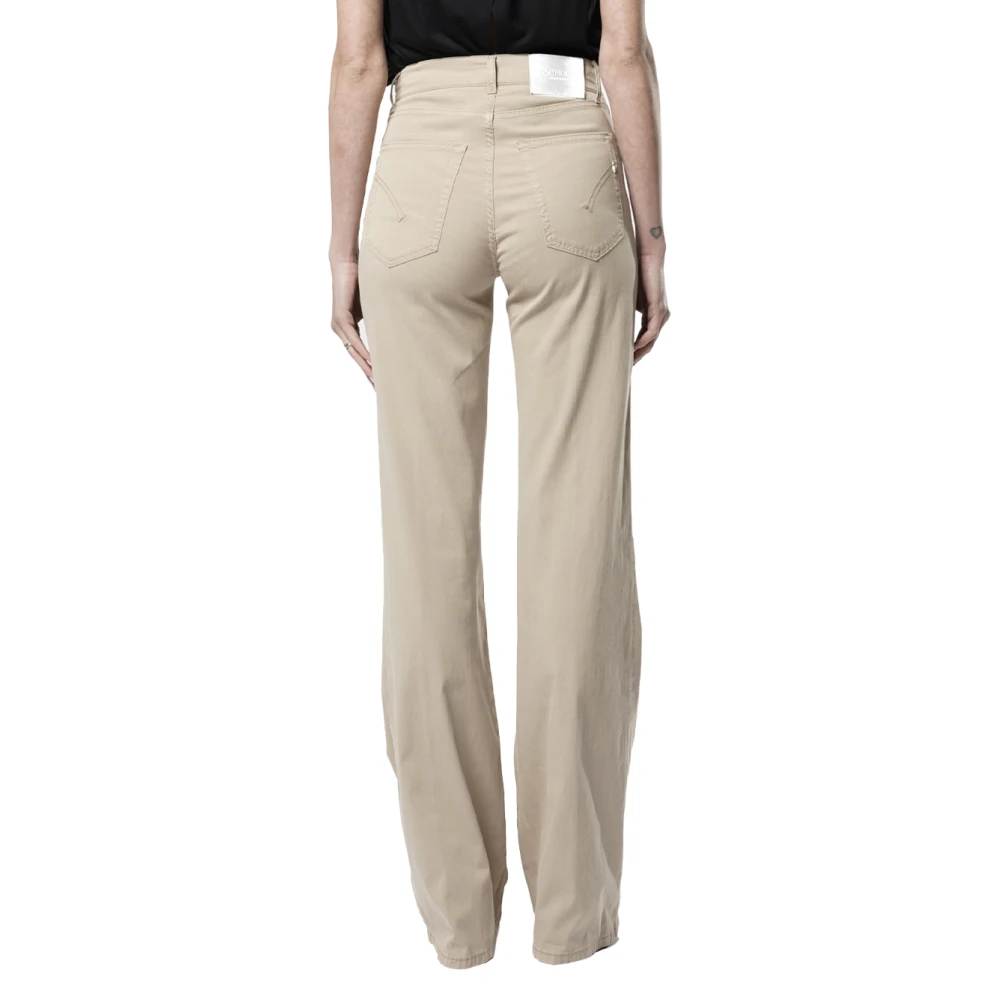 Dondup Wijde Pijp Katoenen Jeans Brown Dames