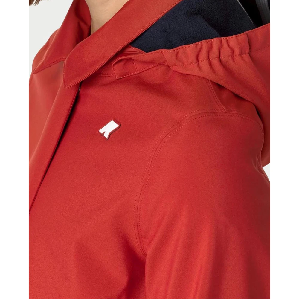 K-way Rode Slim Fit Waterdichte Jas Red Dames
