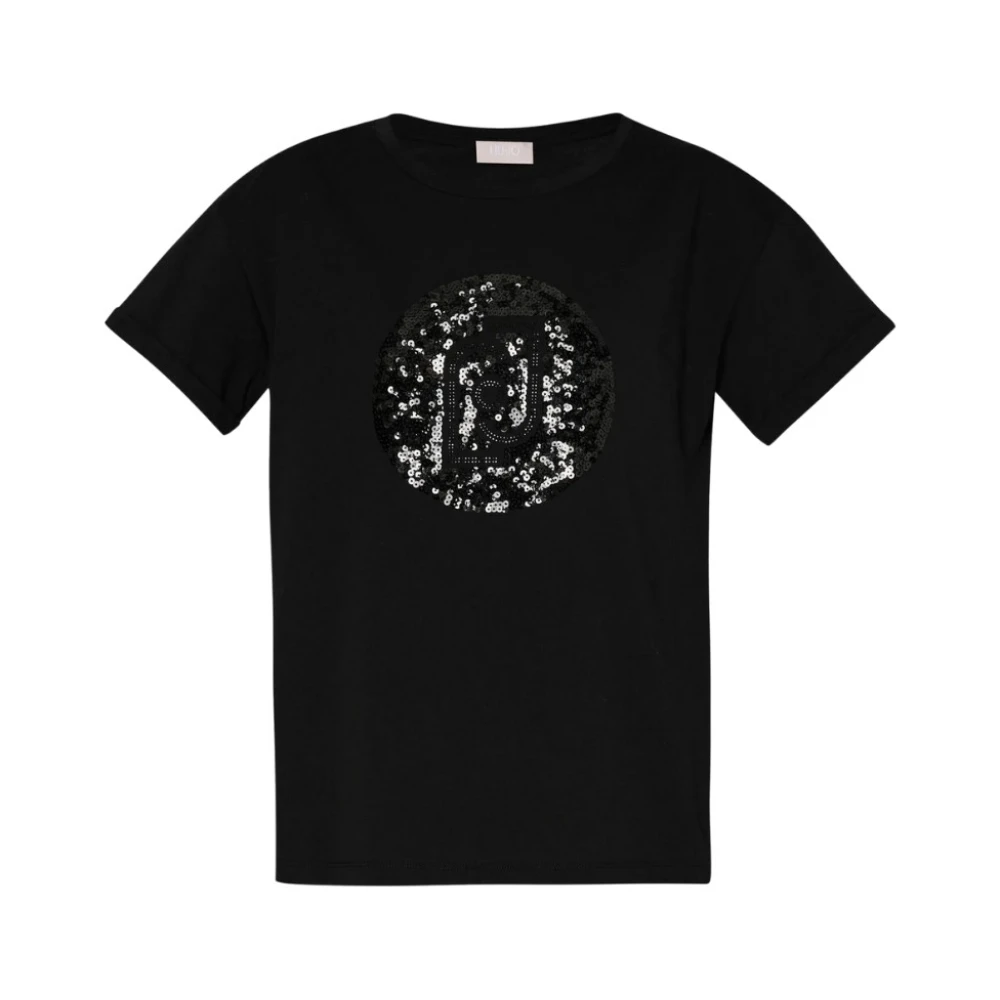 Liu Jo Paillet T-shirt Black Dames