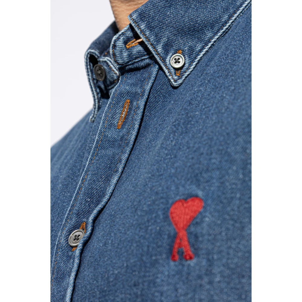 Ami Paris Denim overhemd Blue Heren