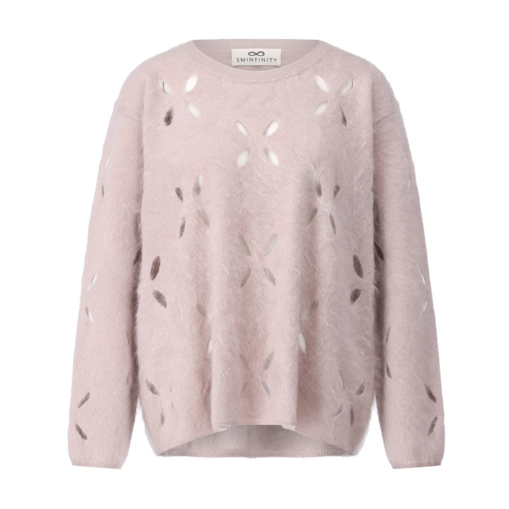 Sminfinity Kasjmier Trui met Gebreide Gaten Pink Dames