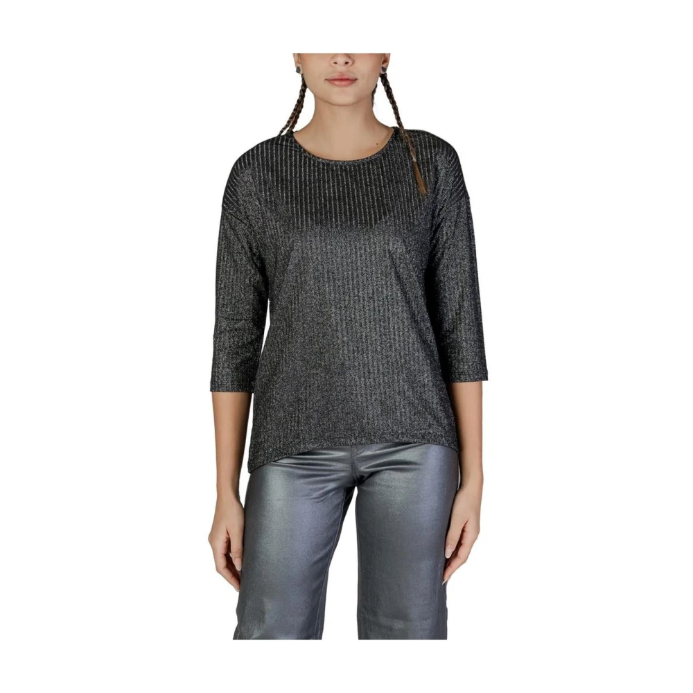 Vero Moda Glitter Bicolor Longsleeve T-shirt Gray Dames