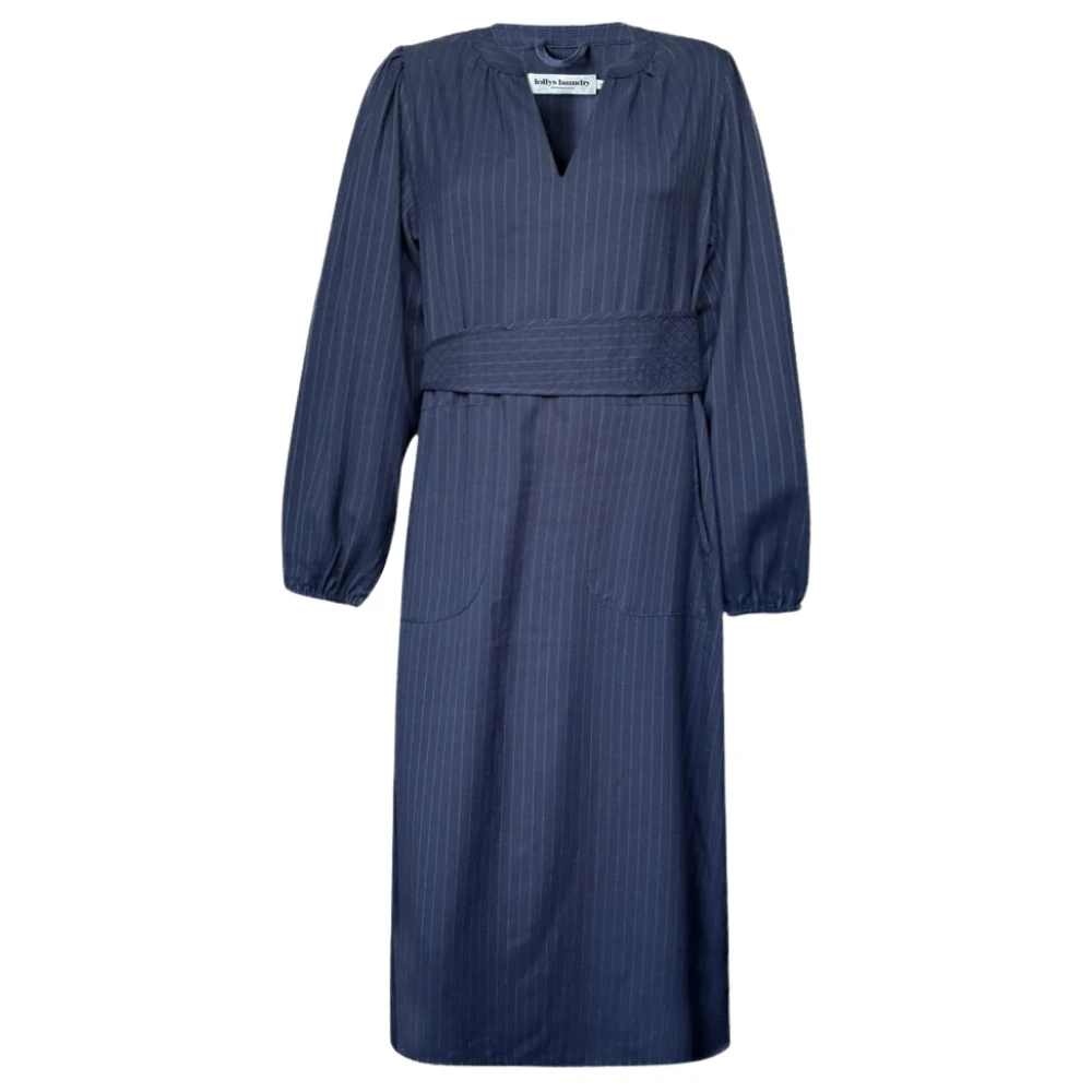 Lollys Laundry Paris Dress in Navy Blue with Pinstripes Size XS - Image 2