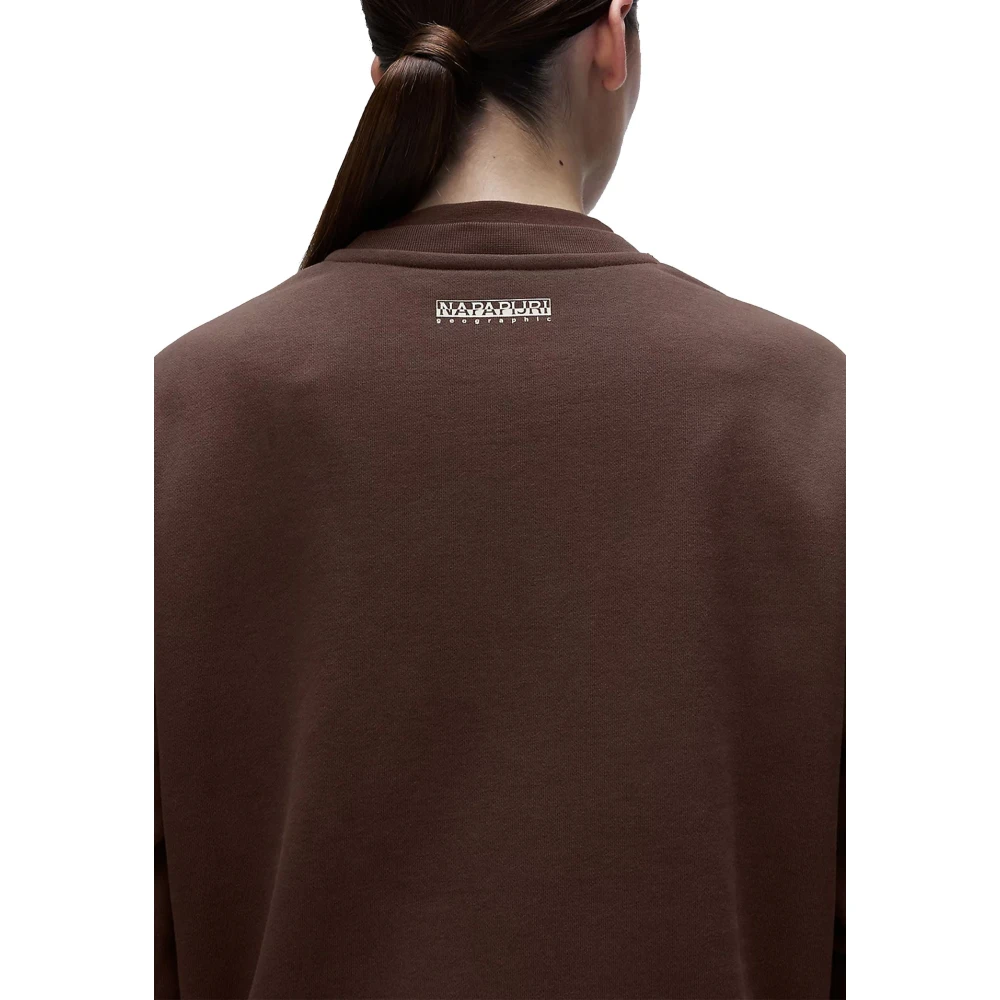 Napapijri Gezellige Oversized Crewneck Sweatshirt Brown Dames