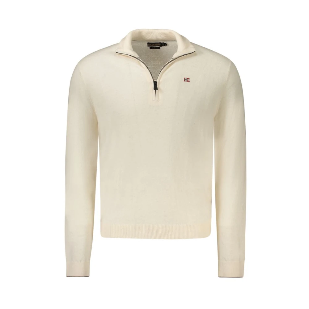 Napapijri Men's White Turtlenecks, 2XL, Wool Jumper