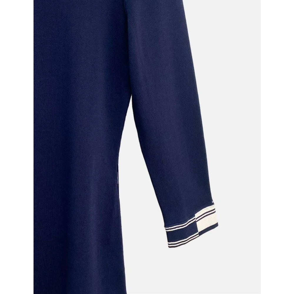 Carolina Herrera Blauw Gestreept Gebreid Shirt Blue Dames