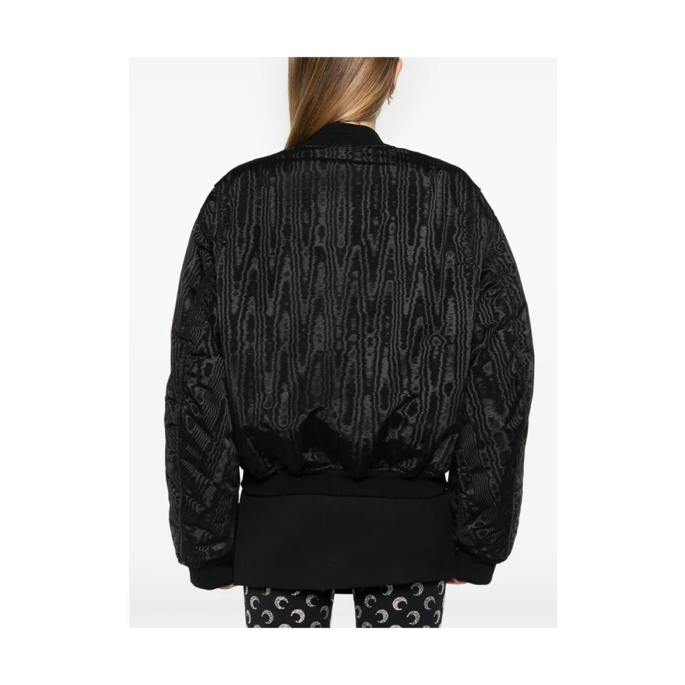 Marine Serre Zwart Gewatteerd Moire-effect Buitenkleding Black Heren