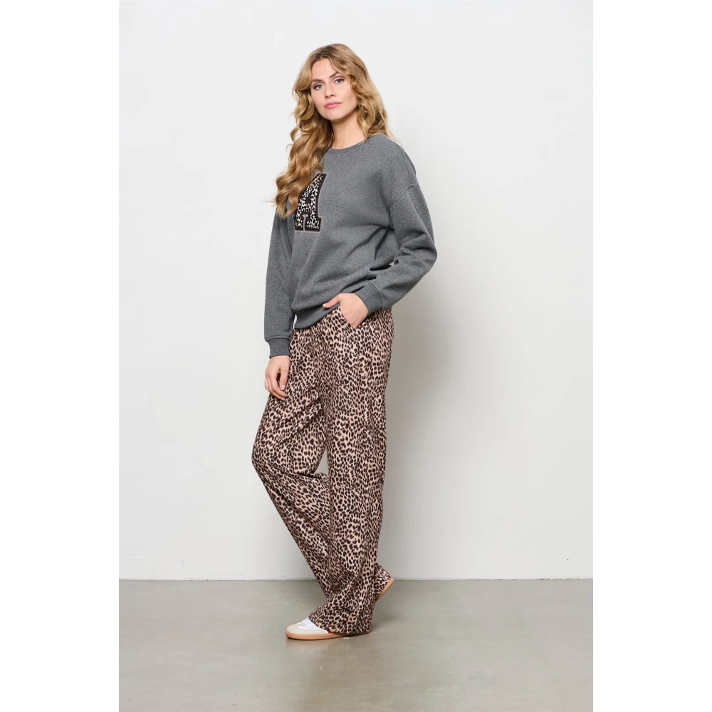 &Co Woman Grijze Sanna Sweater met Artwork Gray Dames