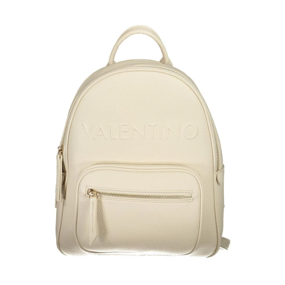Valentino Women's Beige Cream Embossed Backpack - Backpacks - One Size - Bags