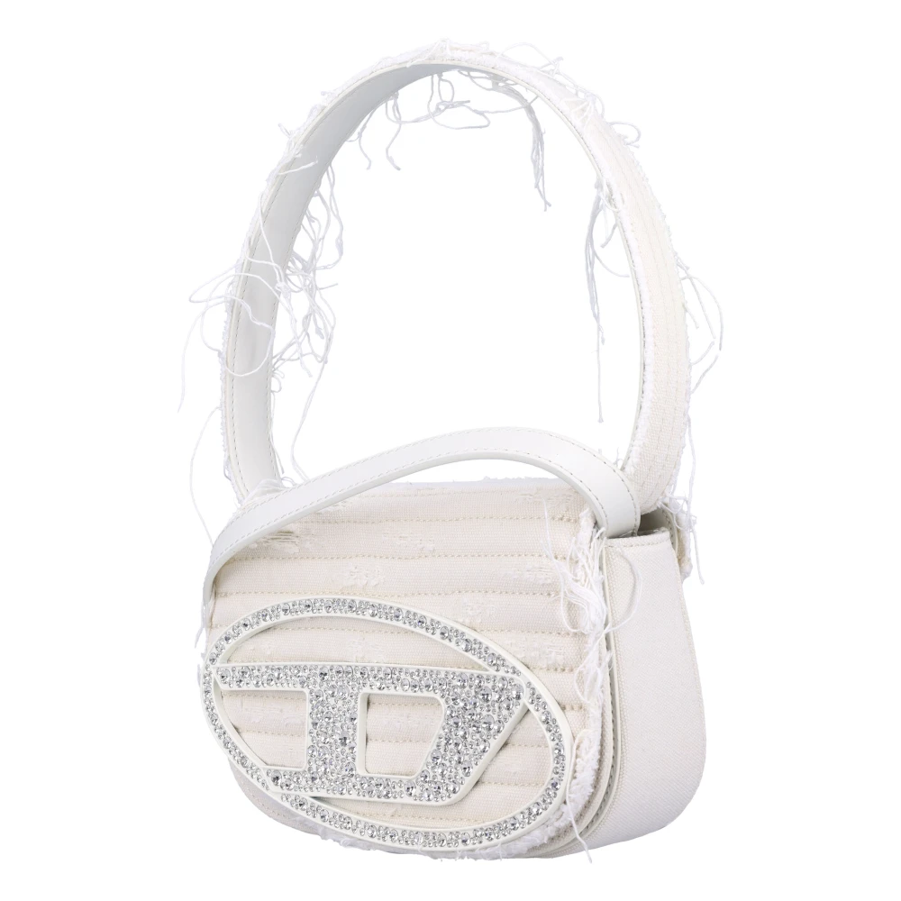 Diesel Witte Denim Gebroken Tas White Dames