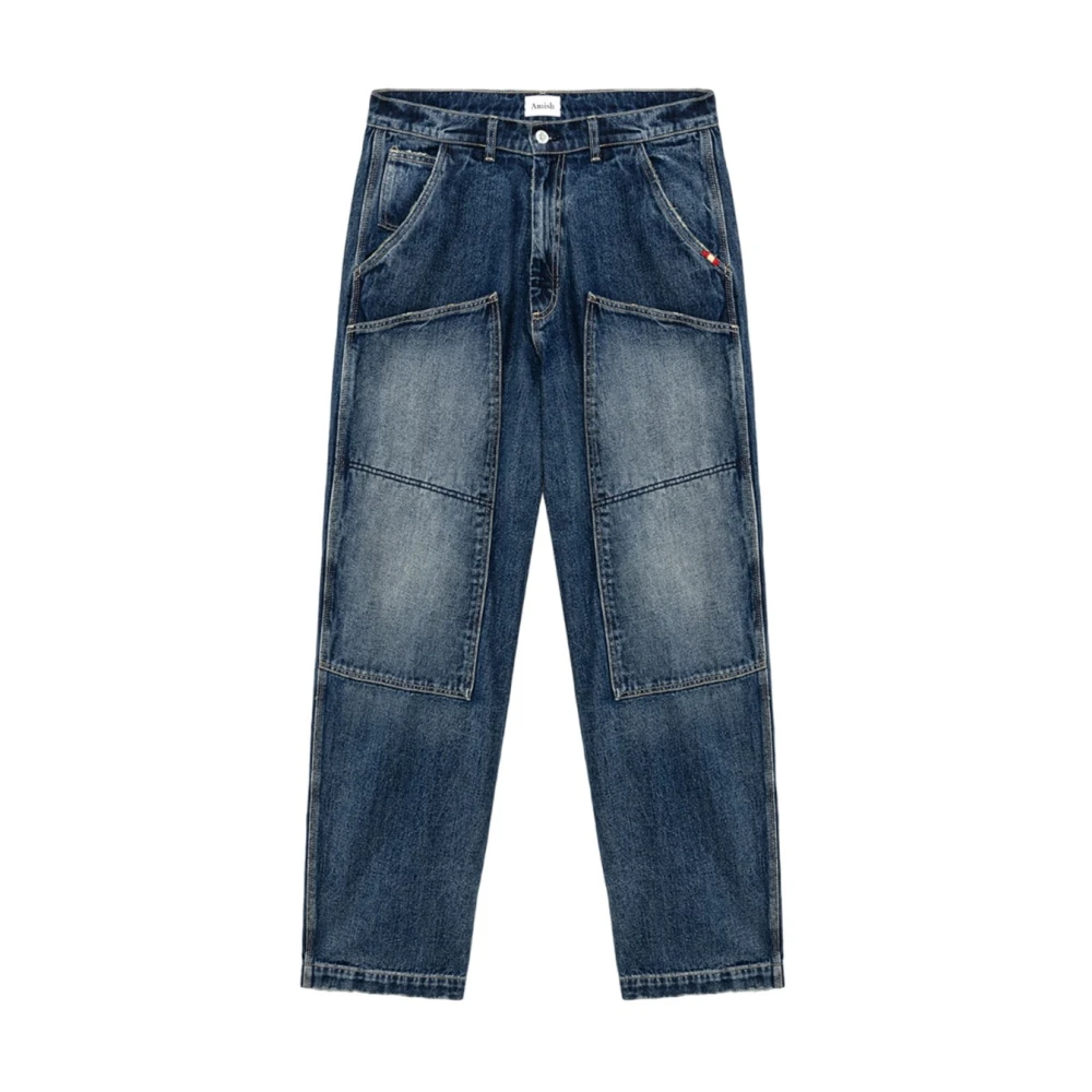 Amish Super Knee Denim Jeans in Blauw Blue Heren