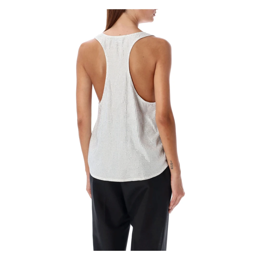 Retrofête Kristallen Tanktop Wit Glanzend White Dames