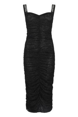 Wrinkled Lace Long Dress