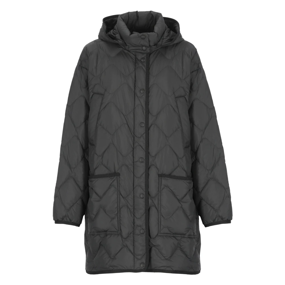 Woolrich Gewatteerde Zwarte Donsjas met Capuchon Black Dames