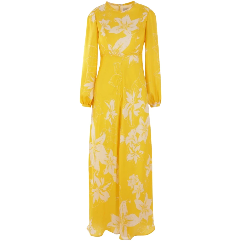 Raquel Diniz Bloemenprint Zijden Maxi Jurk Yellow Dames
