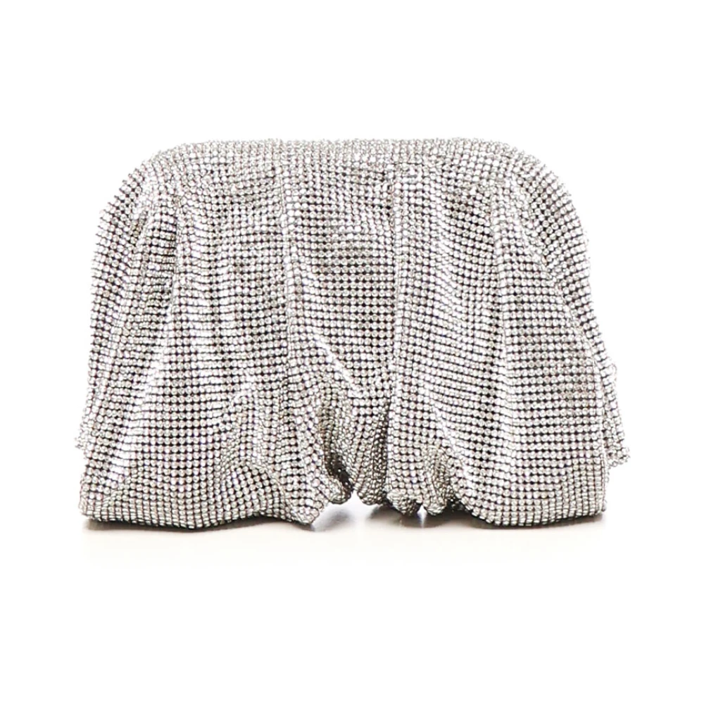Benedetta Bruzziches Kristallen Sluiting Tas met Zijden Interieur Gray Dames