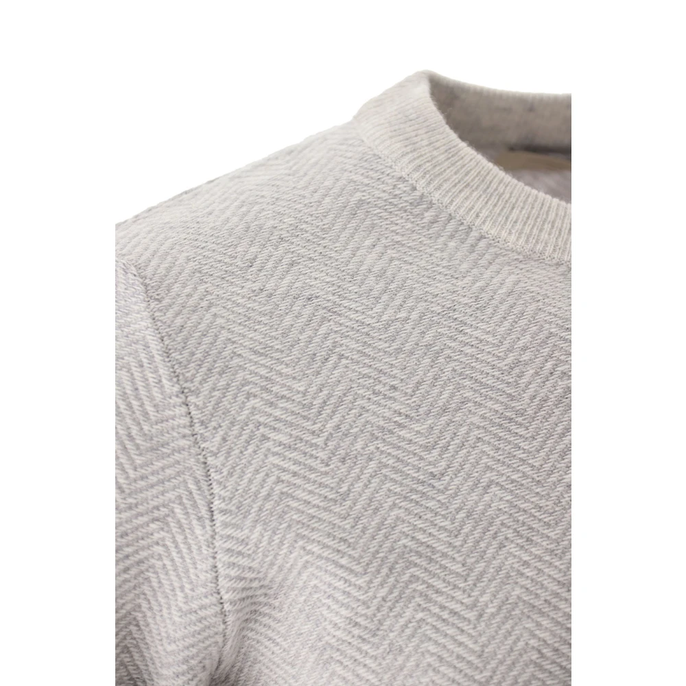 Brooksfield Round-neck Knitwear Gray Heren