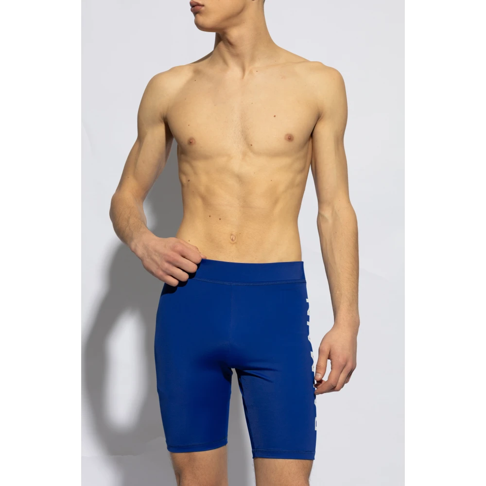 Balmain Zwemshorts met Logo Blue Heren