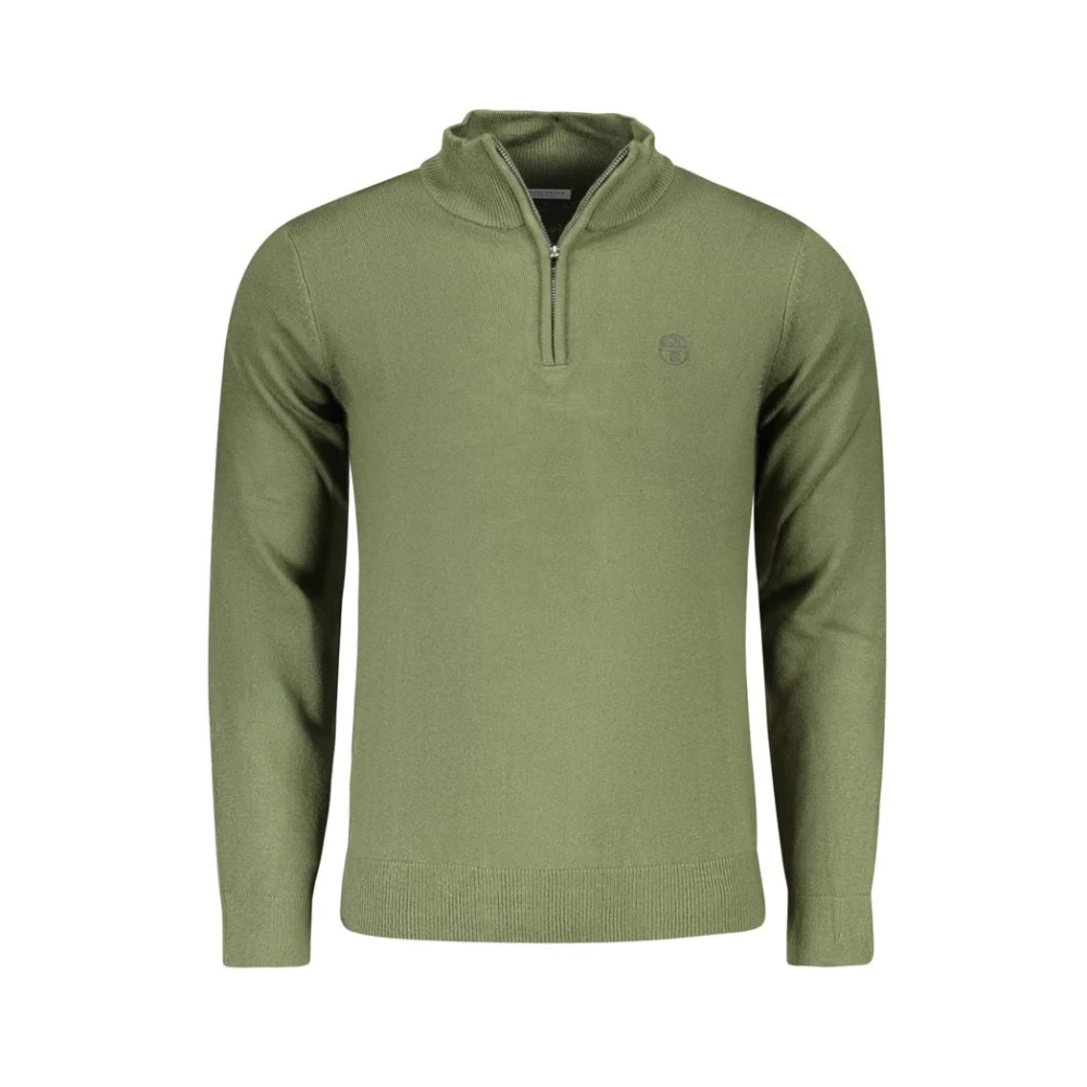 North Sails Green Long-Sleeved Half-Zip Jumper - Male - Turtlenecks - M - Knitwear