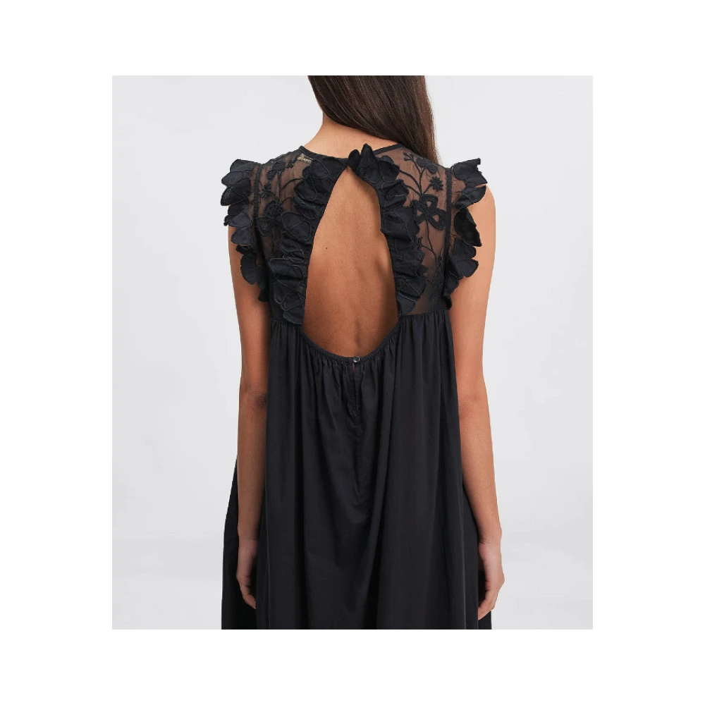 Mes Demoiselles Zwarte Kant Katoenen Mouwloze Jurk Black Dames