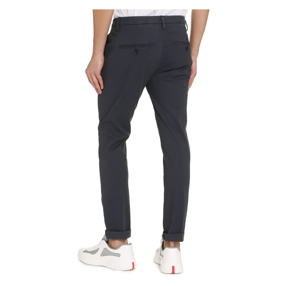 Dondup Katoenen Chino Broeken met Oprolbare Manchetten Blue Heren
