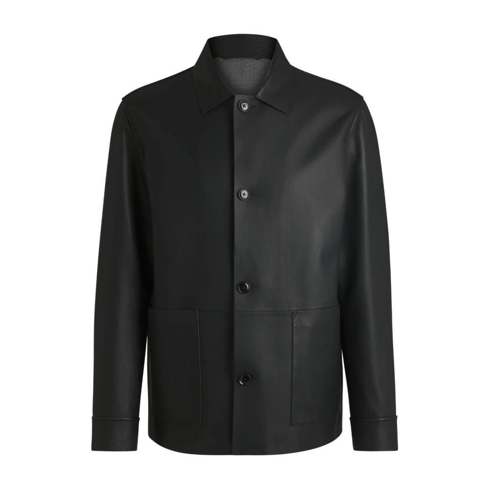 Hugo Boss Zwarte knoopjas met zakken Black Heren