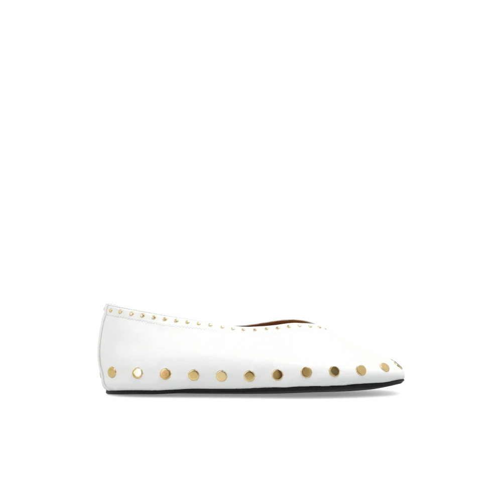 Ganni Women's White Jenny Ballerina - Ballerina Shoes - 7 Uk - Shoes