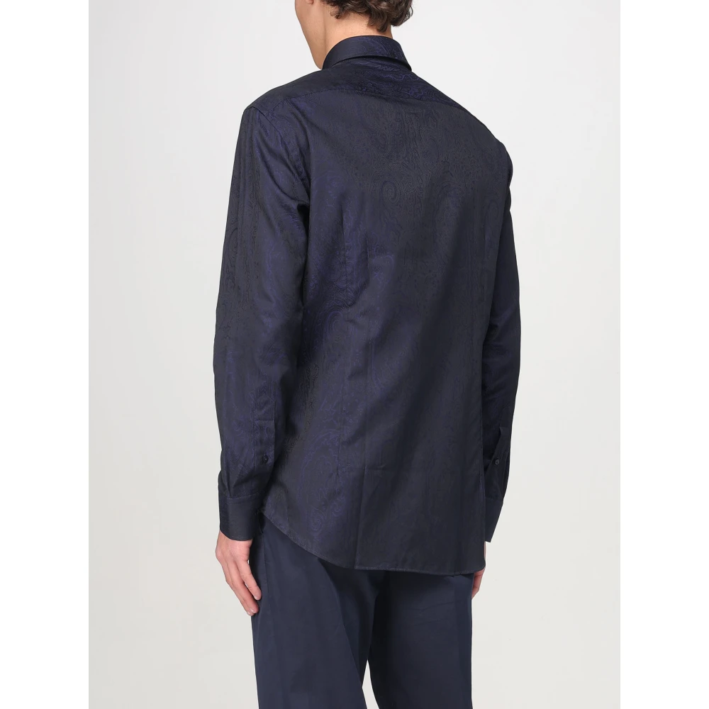 ETRO Roma Logo Shirt Blue Heren