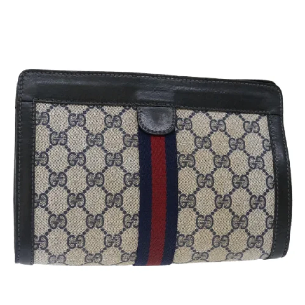 Gucci Vintage Pre-owned Leather clutches Blue Dames