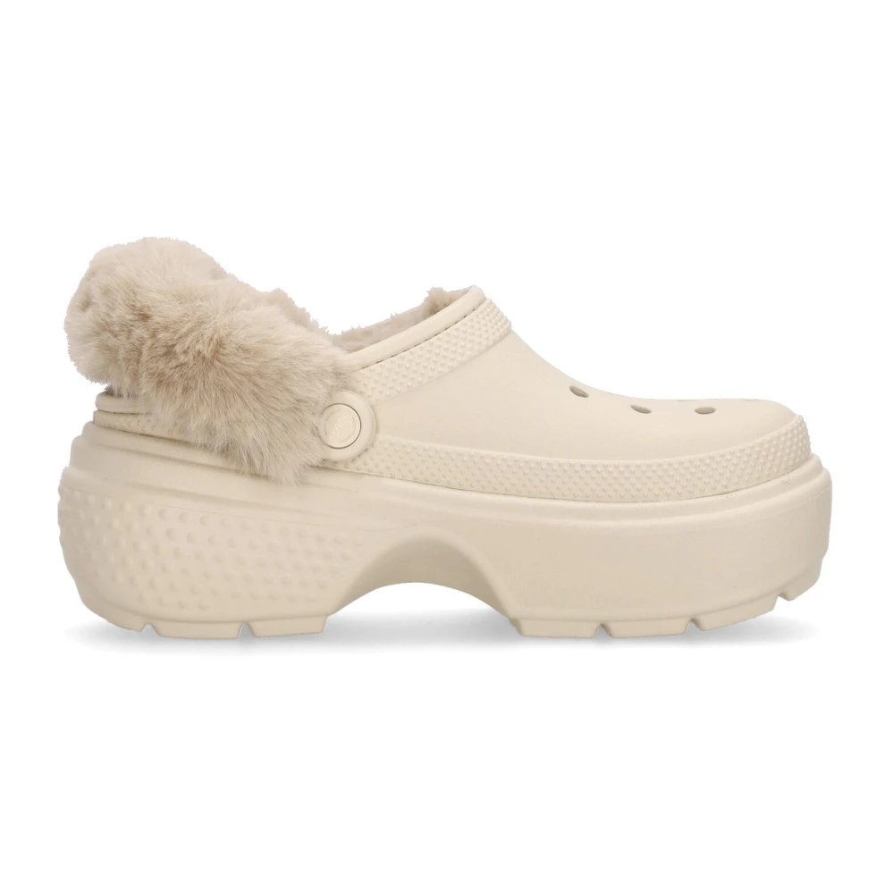 Crocs Unisex Beige Stomp Lined Clog Stucco