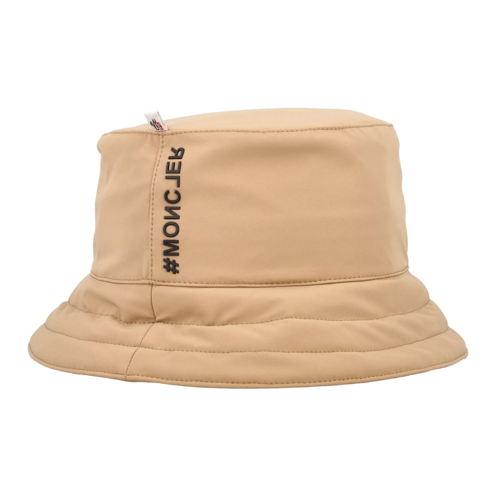 Moncler Beige Bucket Hat Aw24 Stijlvolle Zonbescherming Beige Heren