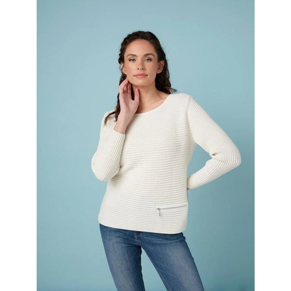 Skovhuus Katoen Rits Pullover Jumper Beige Dames