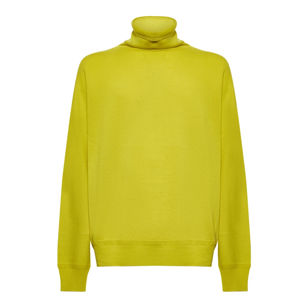 Issey Miyake Gele Sweater Homme Plisse Yellow Heren