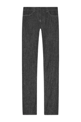 Snap Denim Tweed Straight Jeans