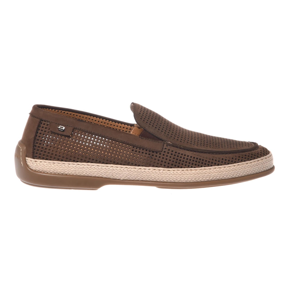 Baldinini Mannelijk Bruin Schoenen Heren, 44 Eu, Leer, Geperforeerde Nubuck Loafer