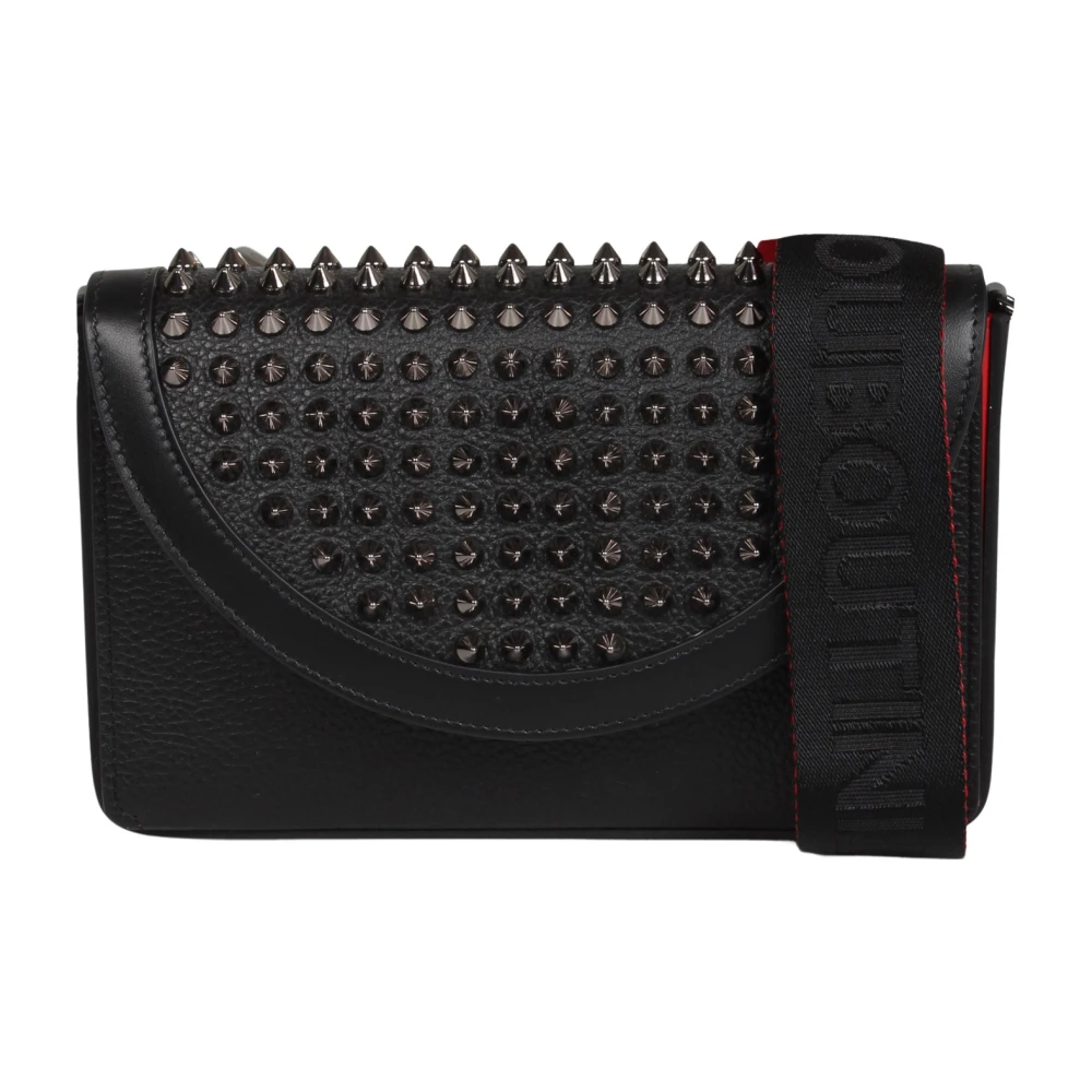 Christian Louboutin Leren Messenger Tas met Spikes Black Heren