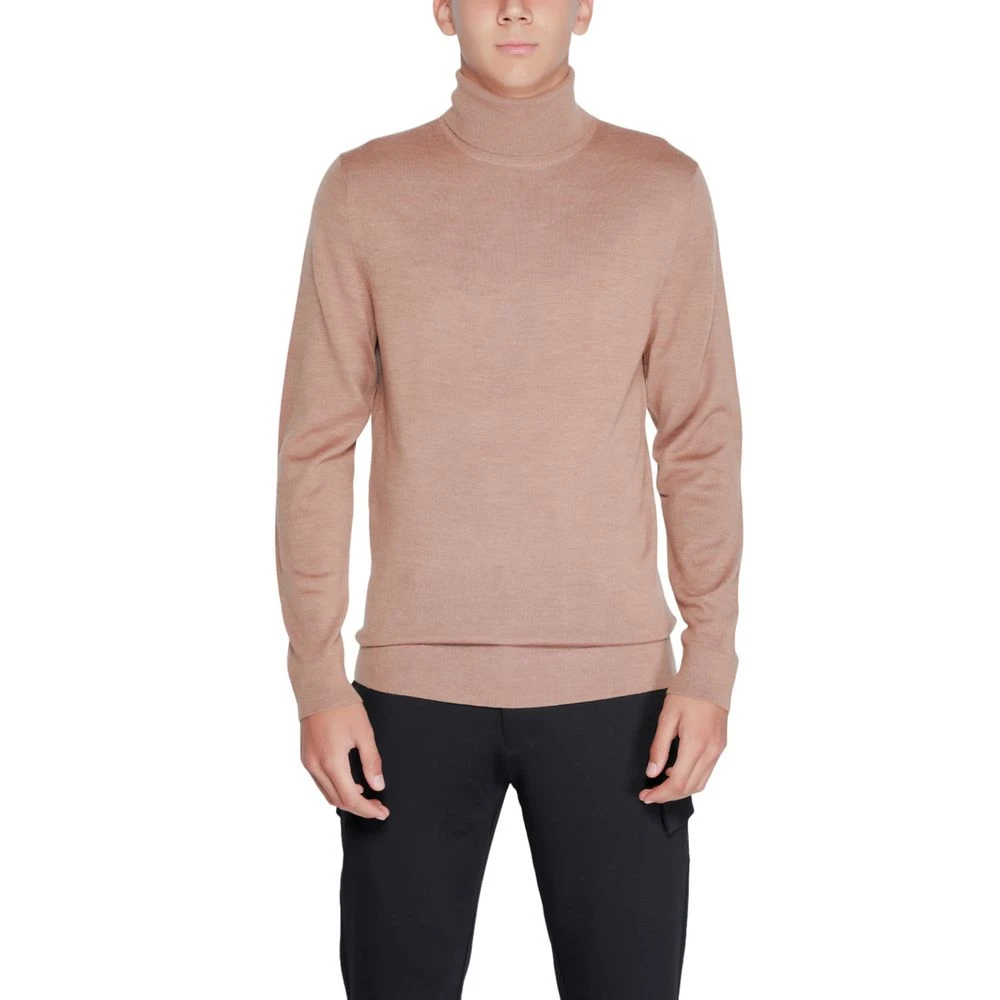 Calvin Klein Men's Beige Turtleneck Jumper - Turtlenecks - Xl - Knitwear
