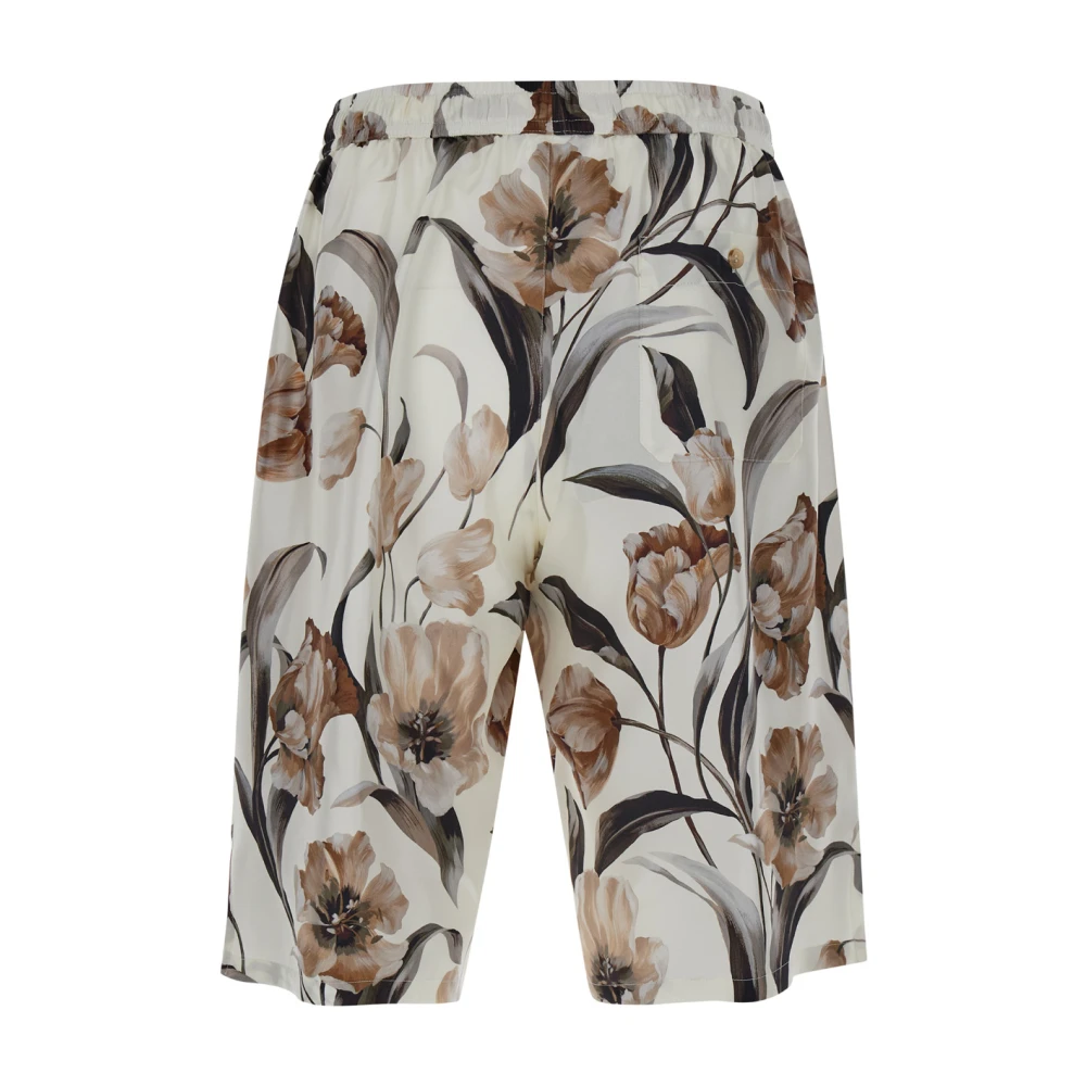 Dolce & Gabbana Beige Zijden Bermuda Shorts Multicolor Heren