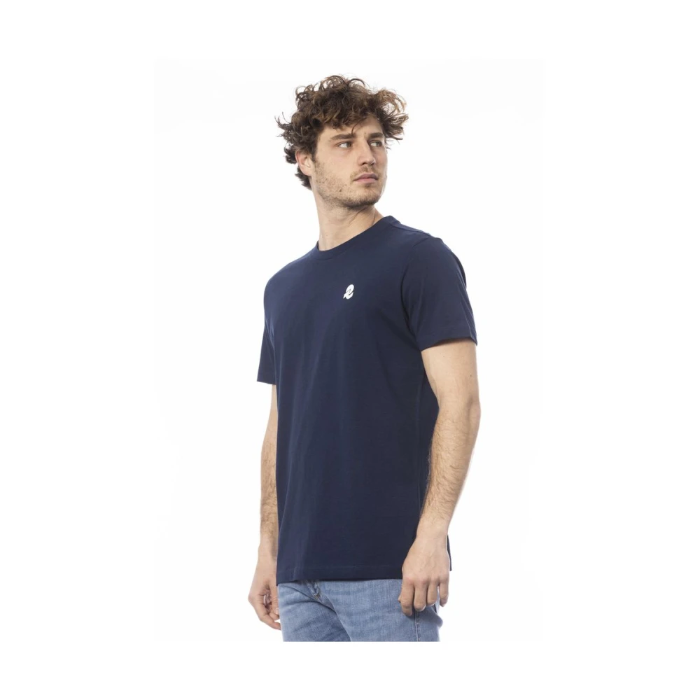 Invicta Blauw Katoen Logo Print T-Shirt Blue Heren