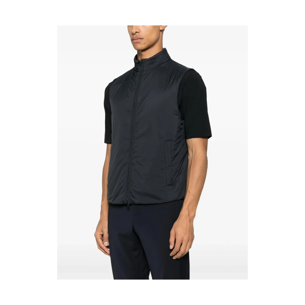 Herno Gewatteerd vest met tweewegrits Blue Heren