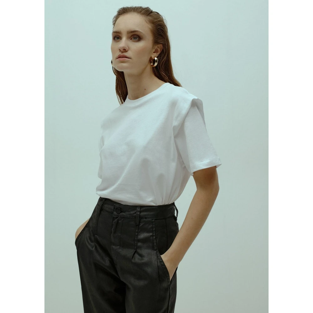 Homage Zwarte Flowy Coated Geplooide Jeans Black Dames
