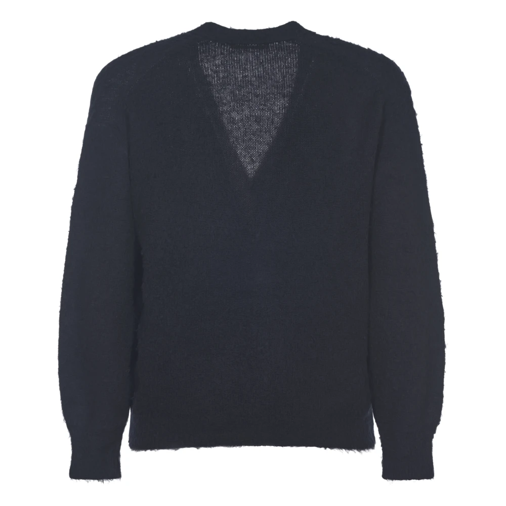 Auralee Geborsteld wol kasjmier zijde gebreid vest Blue Heren